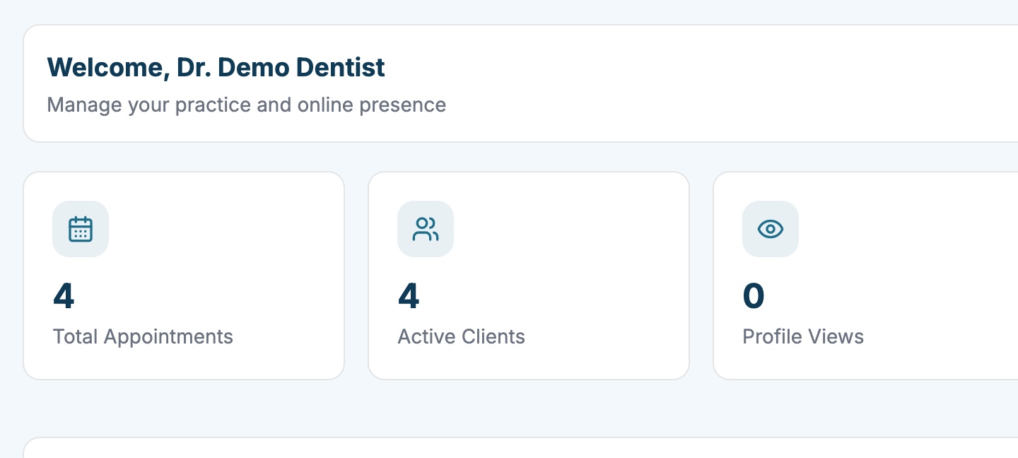 ProDental dashboard overview